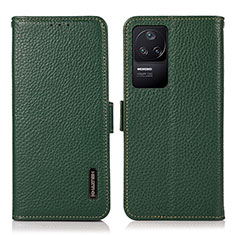 Custodia Portafoglio In Pelle Cover con Supporto B03H per Xiaomi Redmi K40S 5G Verde