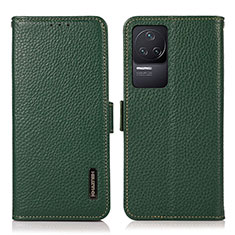 Custodia Portafoglio In Pelle Cover con Supporto B03H per Xiaomi Redmi K50 5G Verde