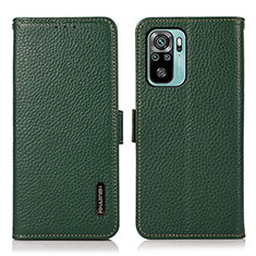 Custodia Portafoglio In Pelle Cover con Supporto B03H per Xiaomi Redmi Note 10S 4G Verde