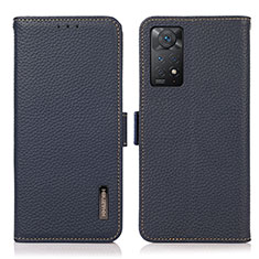 Custodia Portafoglio In Pelle Cover con Supporto B03H per Xiaomi Redmi Note 11 Pro 4G Blu