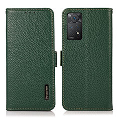 Custodia Portafoglio In Pelle Cover con Supporto B03H per Xiaomi Redmi Note 11 Pro 4G Verde