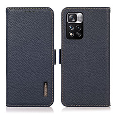 Custodia Portafoglio In Pelle Cover con Supporto B03H per Xiaomi Redmi Note 11 Pro+ Plus 5G Blu