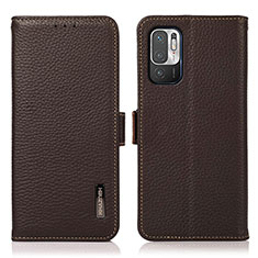 Custodia Portafoglio In Pelle Cover con Supporto B03H per Xiaomi Redmi Note 11 SE 5G Marrone