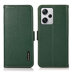 Custodia Portafoglio In Pelle Cover con Supporto B03H per Xiaomi Redmi Note 12 Explorer Verde