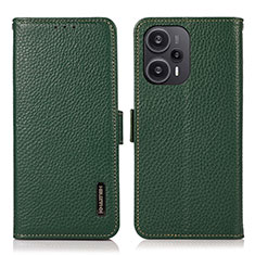 Custodia Portafoglio In Pelle Cover con Supporto B03H per Xiaomi Redmi Note 12 Turbo 5G Verde