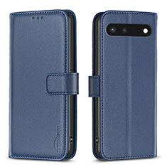 Custodia Portafoglio In Pelle Cover con Supporto B04F per Google Pixel 7 5G Blu