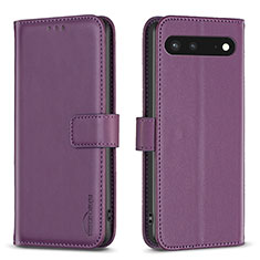 Custodia Portafoglio In Pelle Cover con Supporto B04F per Google Pixel 7 5G Viola