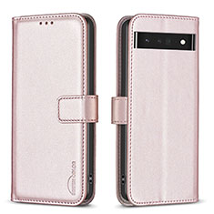 Custodia Portafoglio In Pelle Cover con Supporto B04F per Google Pixel 7 Pro 5G Oro Rosa