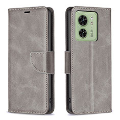 Custodia Portafoglio In Pelle Cover con Supporto B04F per Motorola Moto Edge (2023) 5G Grigio