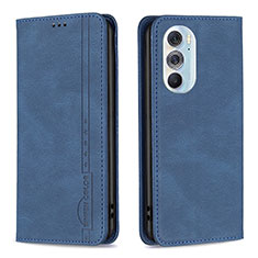 Custodia Portafoglio In Pelle Cover con Supporto B04F per Motorola Moto Edge X30 5G Blu