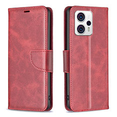 Custodia Portafoglio In Pelle Cover con Supporto B04F per Motorola Moto G23 Rosso