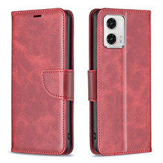 Custodia Portafoglio In Pelle Cover con Supporto B04F per Motorola Moto G73 5G Rosso