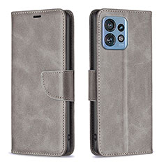 Custodia Portafoglio In Pelle Cover con Supporto B04F per Motorola Moto X40 5G Grigio