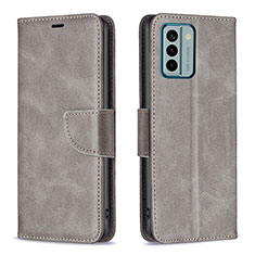 Custodia Portafoglio In Pelle Cover con Supporto B04F per Nokia G22 Grigio