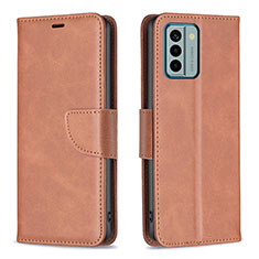 Custodia Portafoglio In Pelle Cover con Supporto B04F per Nokia G22 Marrone