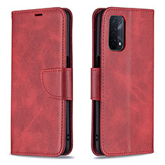 Custodia Portafoglio In Pelle Cover con Supporto B04F per OnePlus Nord N200 5G Rosso