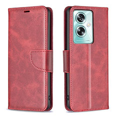 Custodia Portafoglio In Pelle Cover con Supporto B04F per Oppo A2 5G Rosso