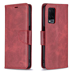 Custodia Portafoglio In Pelle Cover con Supporto B04F per Oppo A54 4G Rosso