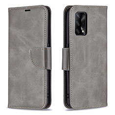 Custodia Portafoglio In Pelle Cover con Supporto B04F per Oppo A95 4G Grigio