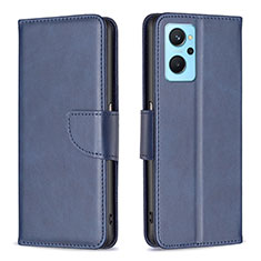 Custodia Portafoglio In Pelle Cover con Supporto B04F per Oppo A96 4G Blu