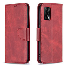 Custodia Portafoglio In Pelle Cover con Supporto B04F per Oppo F19s Rosso