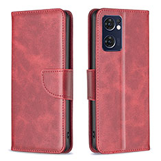 Custodia Portafoglio In Pelle Cover con Supporto B04F per Oppo Find X5 Lite 5G Rosso