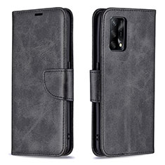 Custodia Portafoglio In Pelle Cover con Supporto B04F per Oppo Reno6 Lite Nero