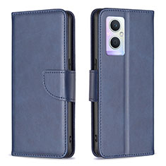 Custodia Portafoglio In Pelle Cover con Supporto B04F per Oppo Reno8 Z 5G Blu