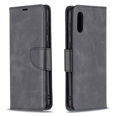 Custodia Portafoglio In Pelle Cover con Supporto B04F per Samsung Galaxy A02 Nero