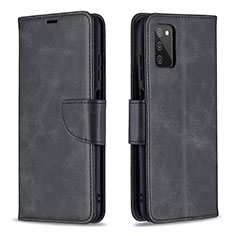 Custodia Portafoglio In Pelle Cover con Supporto B04F per Samsung Galaxy A03s Nero