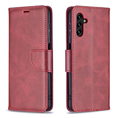Custodia Portafoglio In Pelle Cover con Supporto B04F per Samsung Galaxy A04s Rosso
