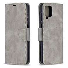 Custodia Portafoglio In Pelle Cover con Supporto B04F per Samsung Galaxy A12 5G Grigio