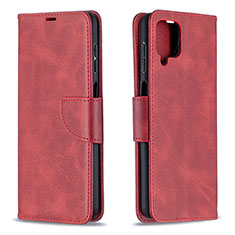 Custodia Portafoglio In Pelle Cover con Supporto B04F per Samsung Galaxy A12 Nacho Rosso