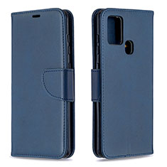 Custodia Portafoglio In Pelle Cover con Supporto B04F per Samsung Galaxy A21s Blu