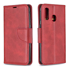 Custodia Portafoglio In Pelle Cover con Supporto B04F per Samsung Galaxy A40 Rosso