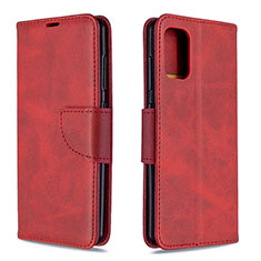 Custodia Portafoglio In Pelle Cover con Supporto B04F per Samsung Galaxy A41 Rosso