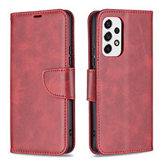 Custodia Portafoglio In Pelle Cover con Supporto B04F per Samsung Galaxy A53 5G Rosso