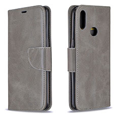 Custodia Portafoglio In Pelle Cover con Supporto B04F per Samsung Galaxy M01s Grigio