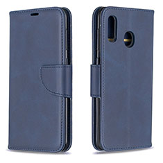 Custodia Portafoglio In Pelle Cover con Supporto B04F per Samsung Galaxy M10S Blu