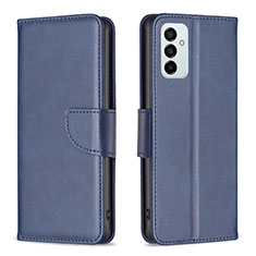 Custodia Portafoglio In Pelle Cover con Supporto B04F per Samsung Galaxy M23 5G Blu