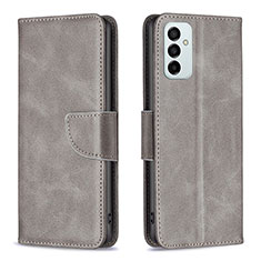 Custodia Portafoglio In Pelle Cover con Supporto B04F per Samsung Galaxy M23 5G Grigio