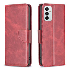 Custodia Portafoglio In Pelle Cover con Supporto B04F per Samsung Galaxy M23 5G Rosso