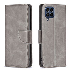 Custodia Portafoglio In Pelle Cover con Supporto B04F per Samsung Galaxy M53 5G Grigio