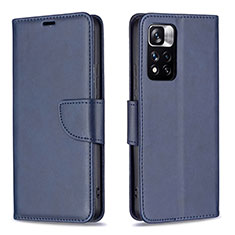 Custodia Portafoglio In Pelle Cover con Supporto B04F per Xiaomi Mi 11i 5G (2022) Blu