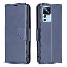 Custodia Portafoglio In Pelle Cover con Supporto B04F per Xiaomi Mi 12T Pro 5G Blu