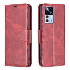 Custodia Portafoglio In Pelle Cover con Supporto B04F per Xiaomi Mi 12T Pro 5G Rosso