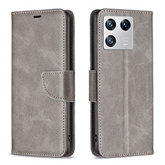 Custodia Portafoglio In Pelle Cover con Supporto B04F per Xiaomi Mi 13 Pro 5G Grigio