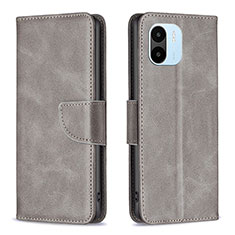 Custodia Portafoglio In Pelle Cover con Supporto B04F per Xiaomi Poco C50 Grigio