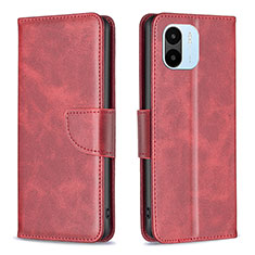 Custodia Portafoglio In Pelle Cover con Supporto B04F per Xiaomi Poco C50 Rosso