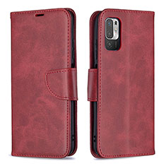 Custodia Portafoglio In Pelle Cover con Supporto B04F per Xiaomi POCO M3 Pro 5G Rosso